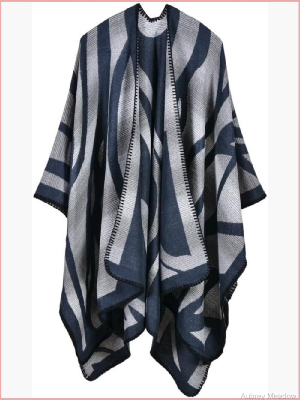 Winter Wrap Blanket Poncho Cape Shawl Cardigan Cozy Reversible Soft